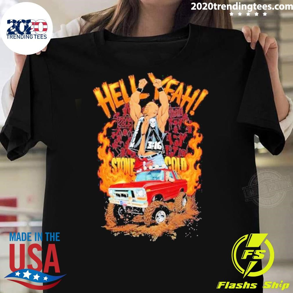 Nice Sp X Wwe Steve Austin Hell Yeah - Adult & Kids T-Shirts, Sweatshirts & Hoodies apparel design preview 1