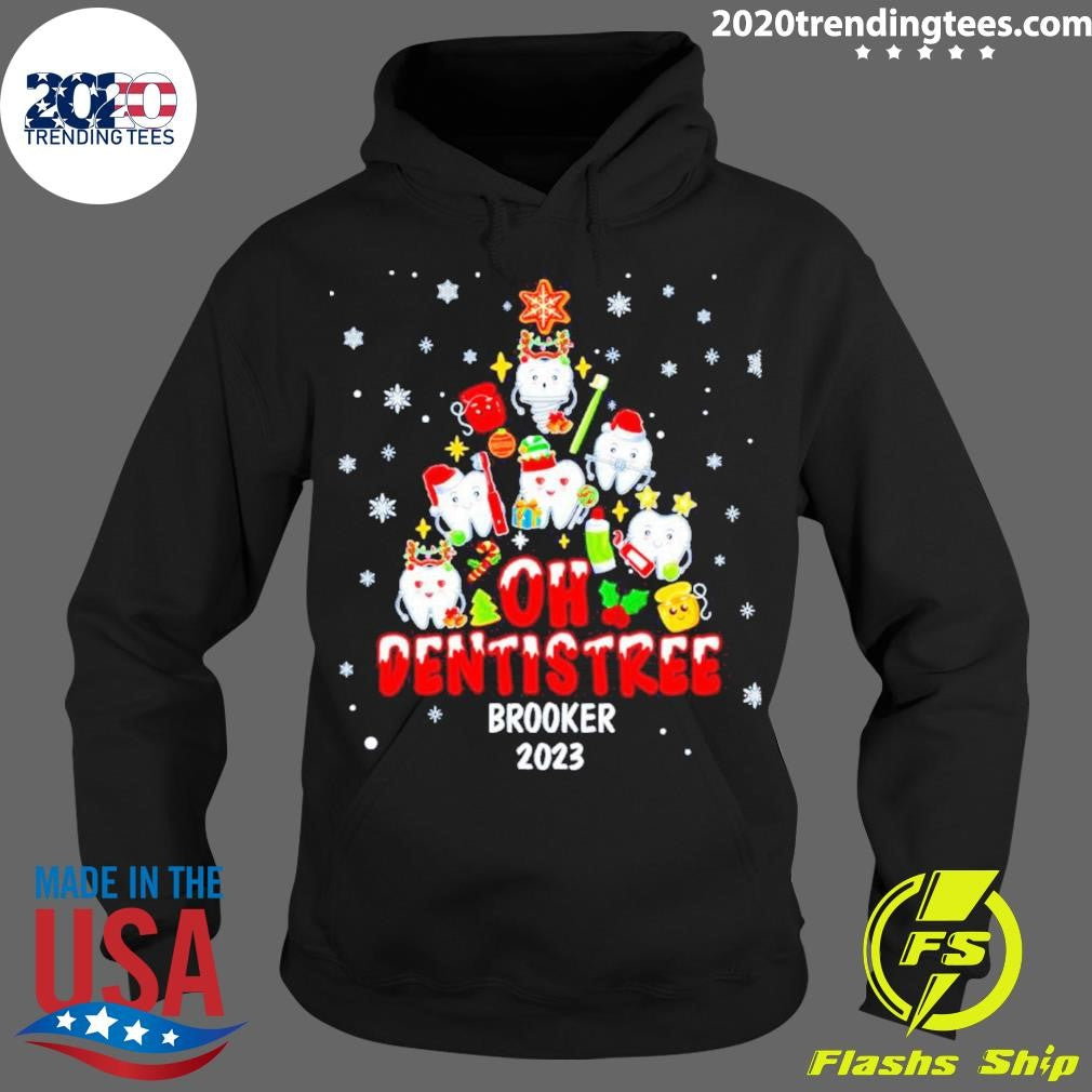 Nice Teeth Christmas Tree Oh Dentistree - Adult & Kids T-Shirts, Sweatshirts & Hoodies apparel design preview 2