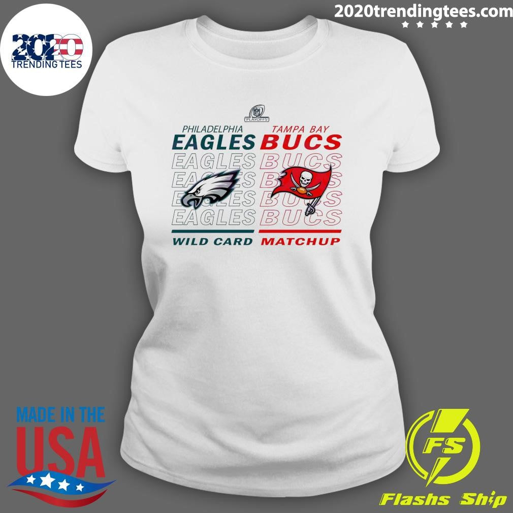 Nice Wild Card Matchup Eagles vs Buccaneers 2024 - Adult & Kids T-Shirts, Sweatshirts & Hoodies apparel design preview 3