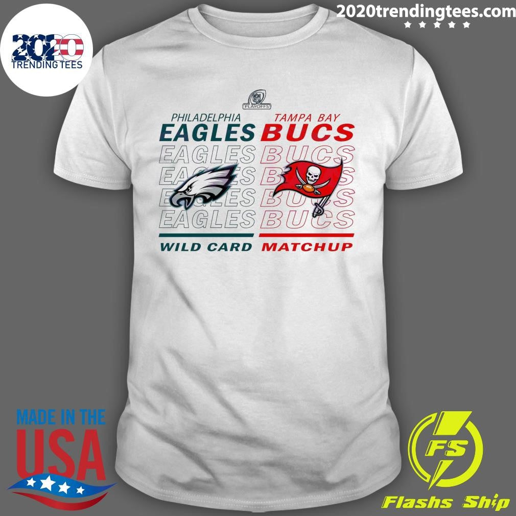 Nice Wild Card Matchup Eagles vs Buccaneers 2024 - Adult & Kids T-Shirts, Sweatshirts & Hoodies apparel design preview 1