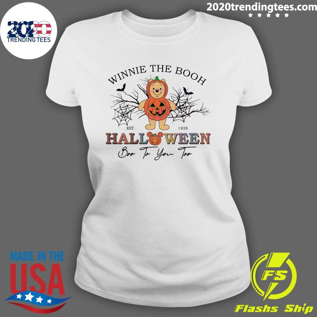 Nice Winnie The Booh Halloween Boo To You Too EST - Adult & Kids T-Shirts, Sweatshirts & Hoodies apparel design preview 3