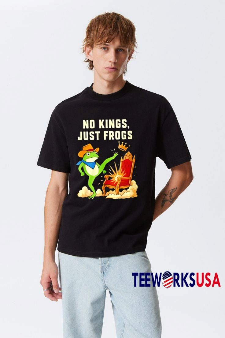 No Kings Just Frogs - Adult & Kids T-Shirts, Sweatshirts & Hoodies apparel design preview 3