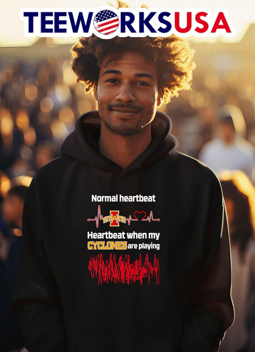 Normal heartbeat when my Cyclones are playing - Adult & Kids T-Shirts, Sweatshirts & Hoodies apparel design preview 2