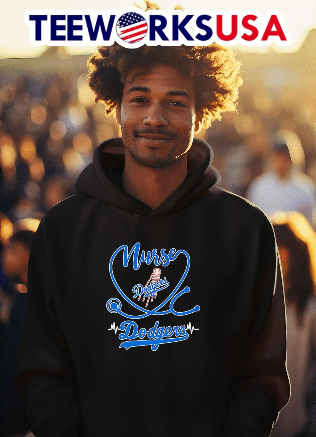 Nurse Los Angeles Dodgers - Adult & Kids T-Shirts, Sweatshirts & Hoodies apparel design preview 2