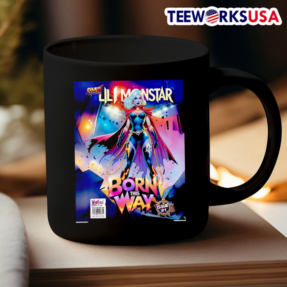 OMD Comics Lili Monsta born this way - Adult & Kids T-Shirts, Sweatshirts & Hoodies apparel design preview 3