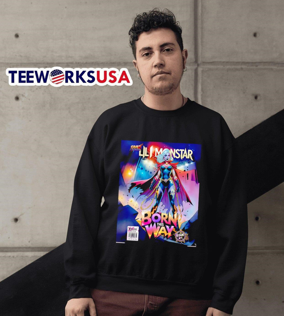 OMD Comics Lili Monsta born this way - Adult & Kids T-Shirts, Sweatshirts & Hoodies apparel design preview 6