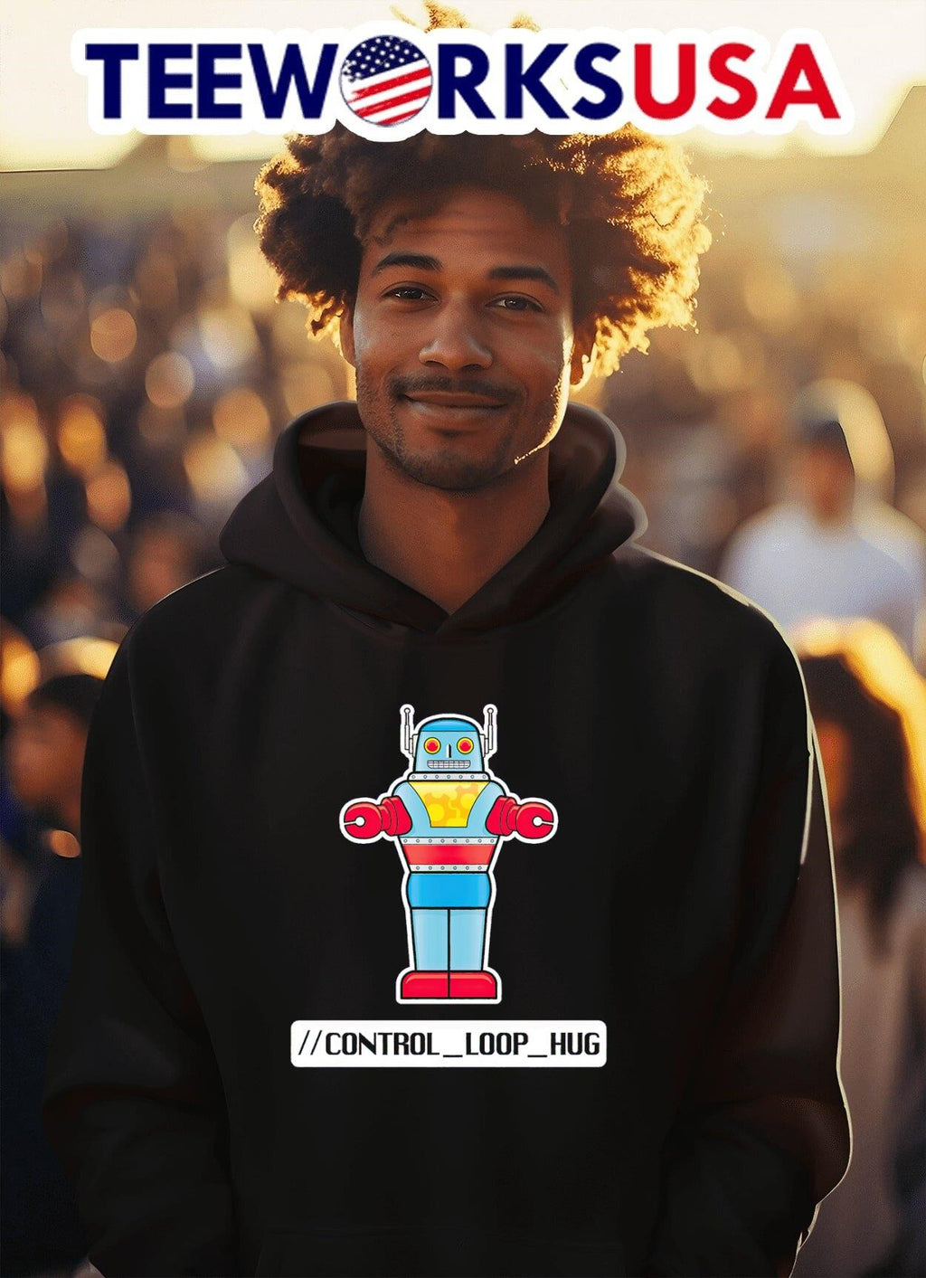 Robot control loop hug - Adult & Kids T-Shirts, Sweatshirts & Hoodies apparel design preview 2