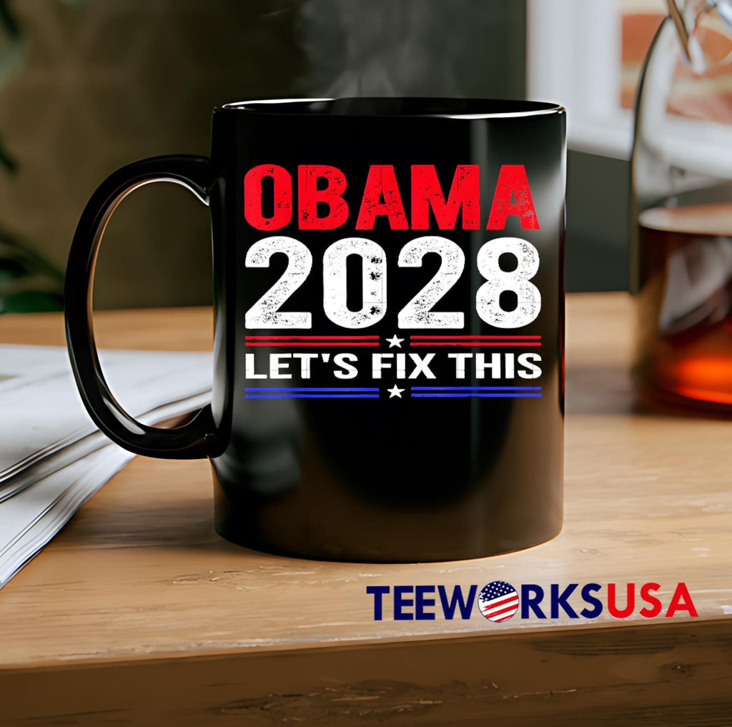 Obama 2028 Let's Fix This - Adult & Kids T-Shirts, Sweatshirts & Hoodies apparel design preview 2