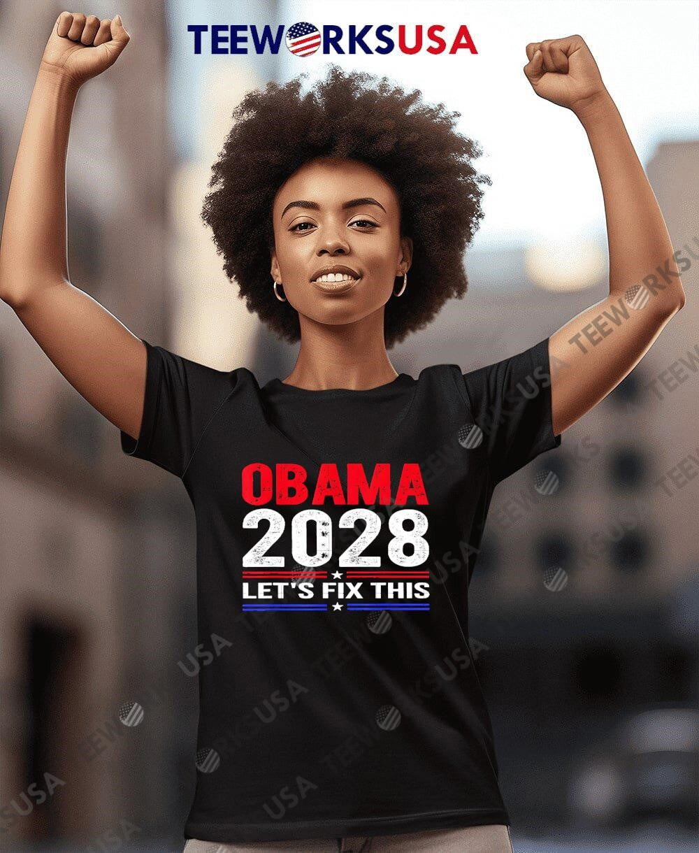 Obama 2028 Let's Fix This - Adult & Kids T-Shirts, Sweatshirts & Hoodies apparel design preview 7
