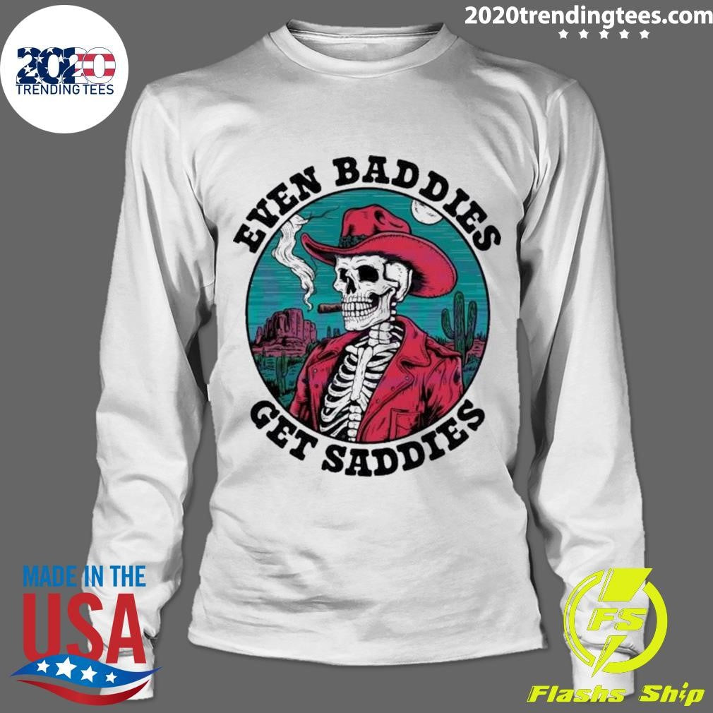 Official Awesome Western Skeleton Even Baddies Get - Adult & Kids T-Shirts, Sweatshirts & Hoodies apparel design preview 4