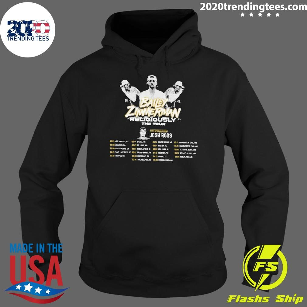 Official Bailey Zimmerman 2024 Religiously The Tour - Adult & Kids T-Shirts, Sweatshirts & Hoodies apparel design preview 2