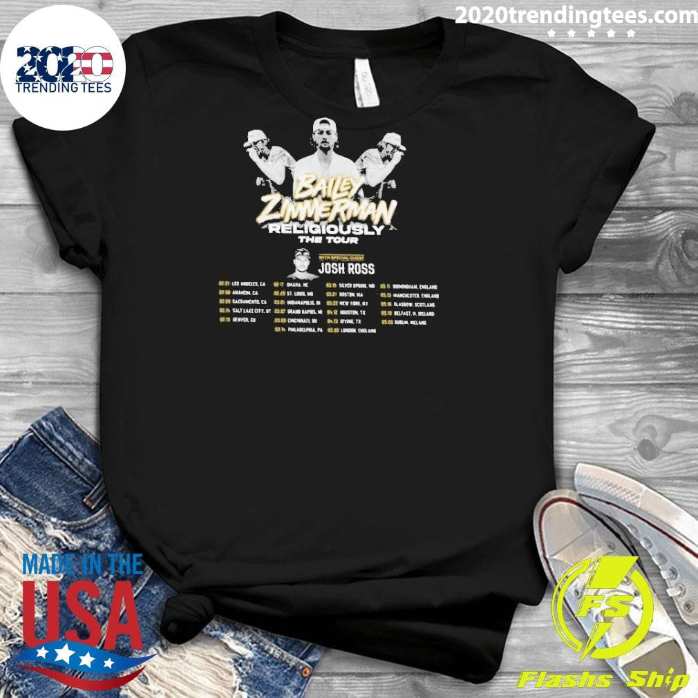 Official Bailey Zimmerman 2024 Religiously The Tour - Adult & Kids T-Shirts, Sweatshirts & Hoodies apparel design preview 3