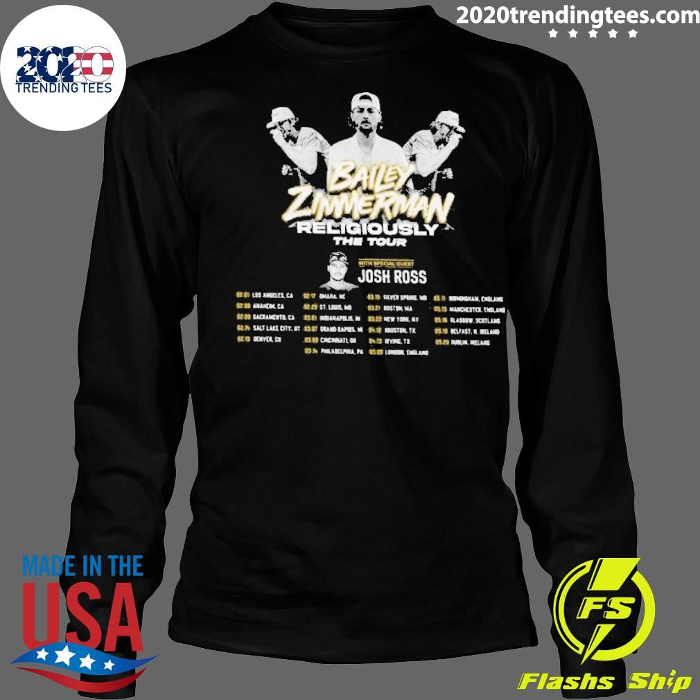 Official Bailey Zimmerman 2024 Religiously The Tour - Adult & Kids T-Shirts, Sweatshirts & Hoodies apparel design preview 4