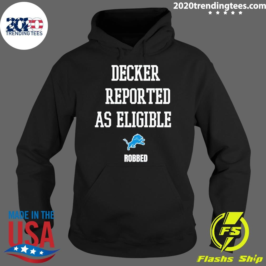 Official Detroit Lions Decker Reported As Eligible - Adult & Kids T-Shirts, Sweatshirts & Hoodies apparel design preview 2