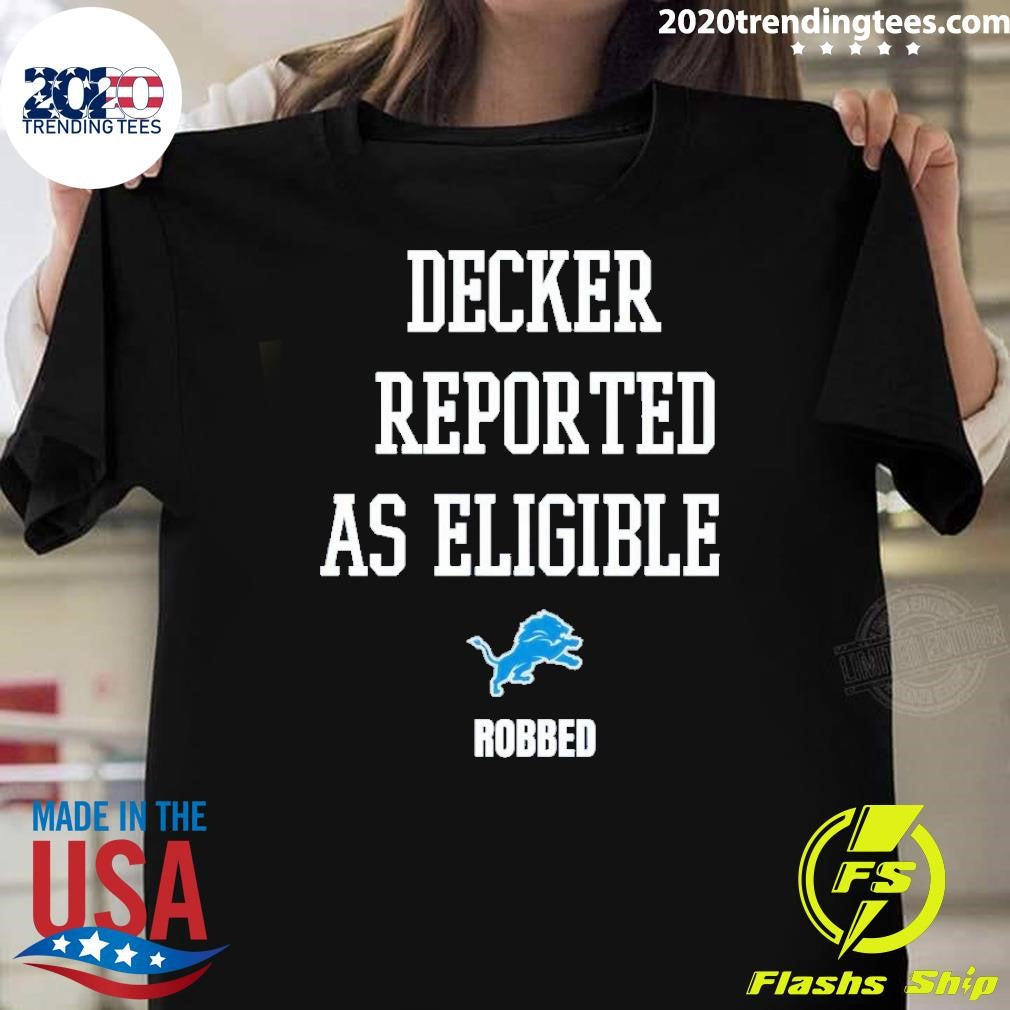Official Detroit Lions Decker Reported As Eligible - Adult & Kids T-Shirts, Sweatshirts & Hoodies apparel design preview 1