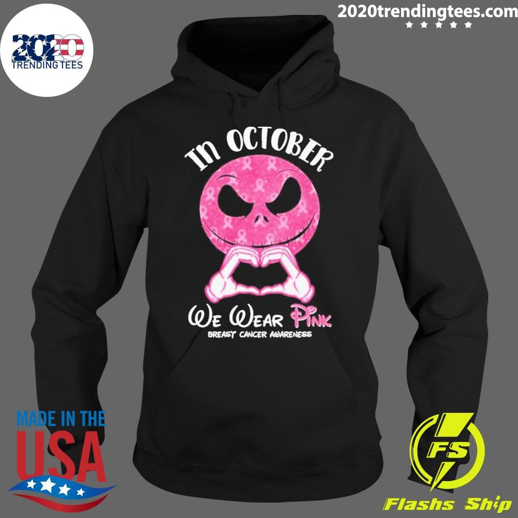 Official Jack Skellington Breast Cancer Awareness - Adult & Kids T-Shirts, Sweatshirts & Hoodies apparel design preview 2