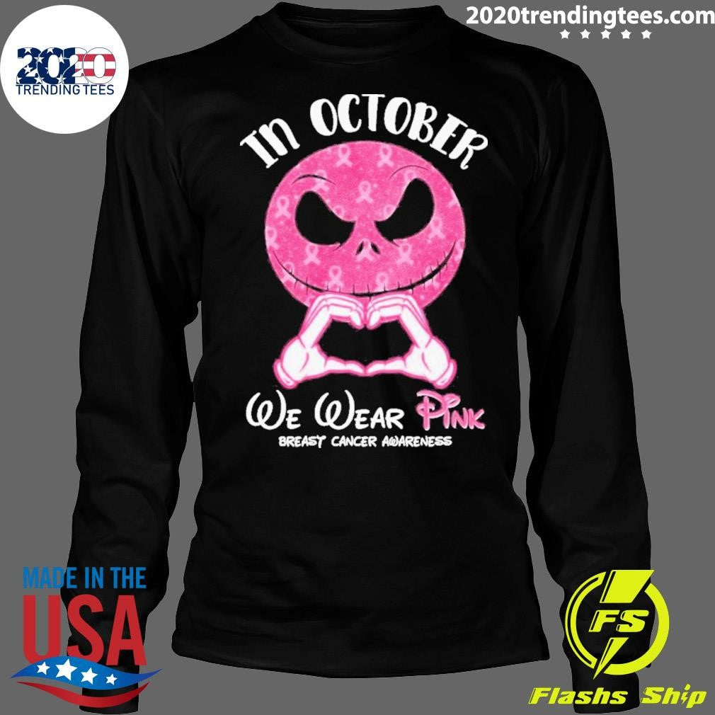 Official Jack Skellington Breast Cancer Awareness - Adult & Kids T-Shirts, Sweatshirts & Hoodies apparel design preview 4