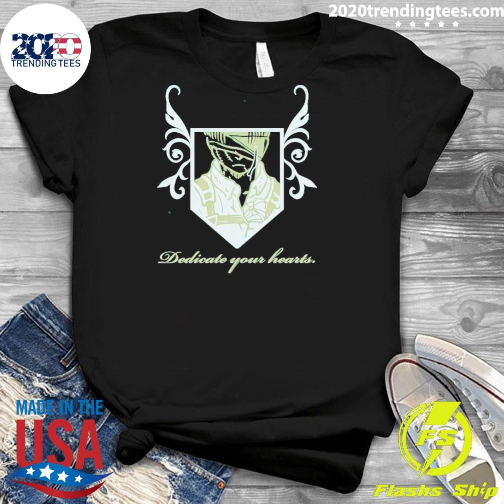 Official Levi Ackerman Dedicate Your Hearts - Adult & Kids T-Shirts, Sweatshirts & Hoodies apparel design preview 3
