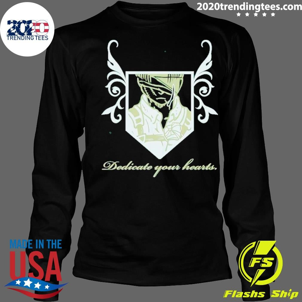 Official Levi Ackerman Dedicate Your Hearts - Adult & Kids T-Shirts, Sweatshirts & Hoodies apparel design preview 4