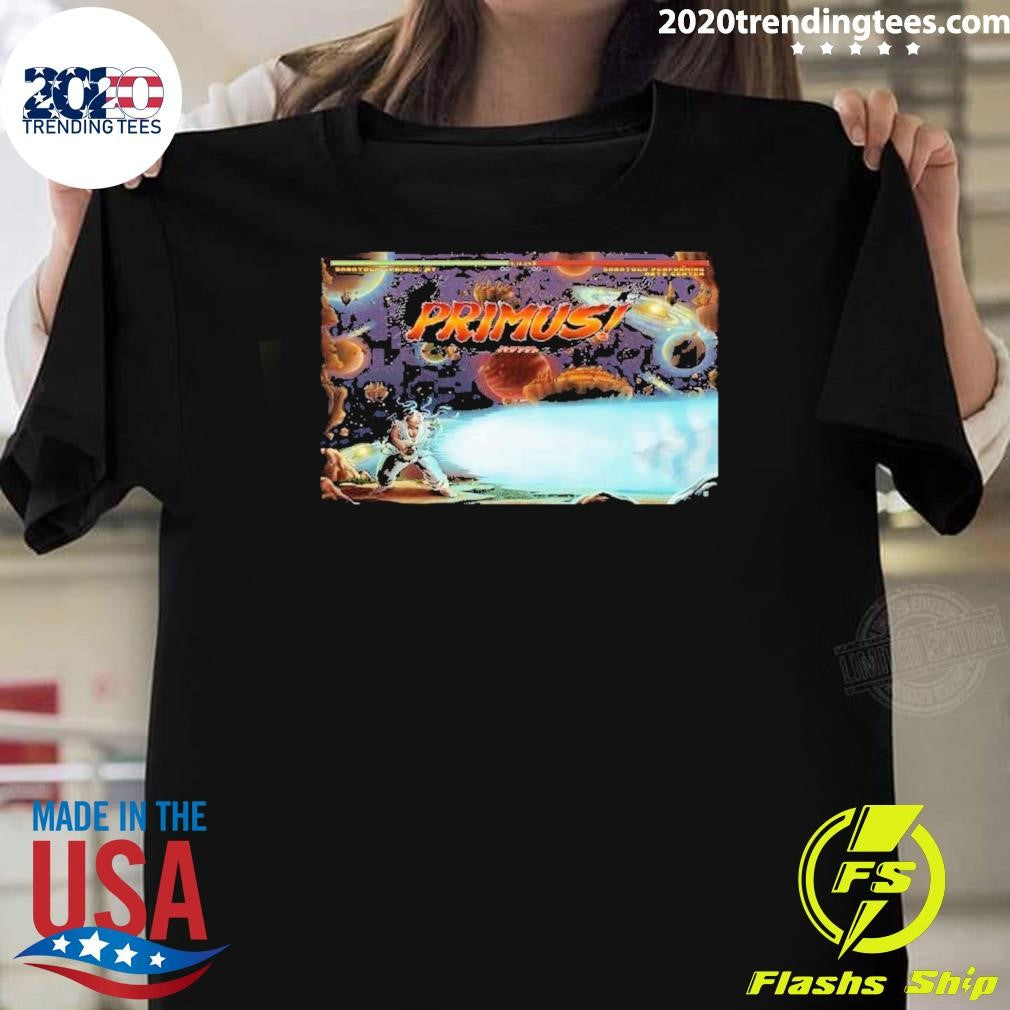 Official Primus In Saratoga Springs, Ny On August 12 - Adult & Kids T-Shirts, Sweatshirts & Hoodies apparel design preview 1