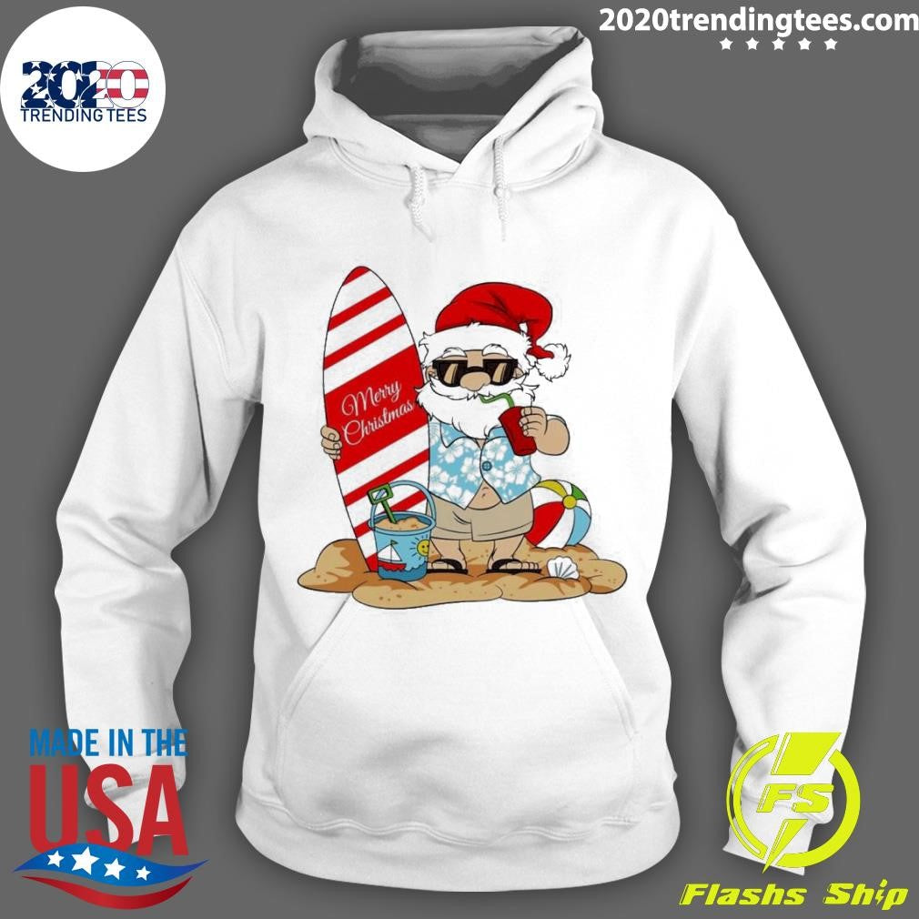 Official Santa In The Beach Merry Christmas - Adult & Kids T-Shirts, Sweatshirts & Hoodies apparel design preview 2
