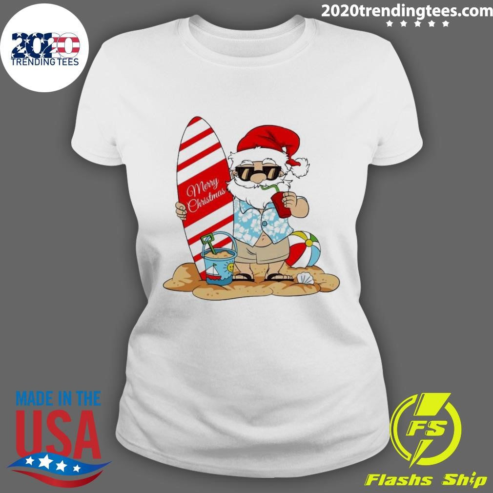 Official Santa In The Beach Merry Christmas - Adult & Kids T-Shirts, Sweatshirts & Hoodies apparel design preview 3
