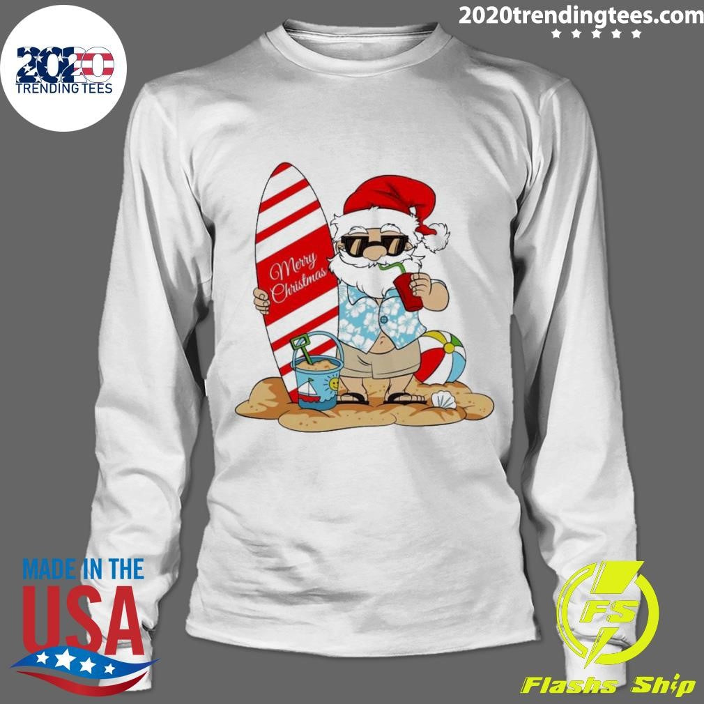 Official Santa In The Beach Merry Christmas - Adult & Kids T-Shirts, Sweatshirts & Hoodies apparel design preview 4