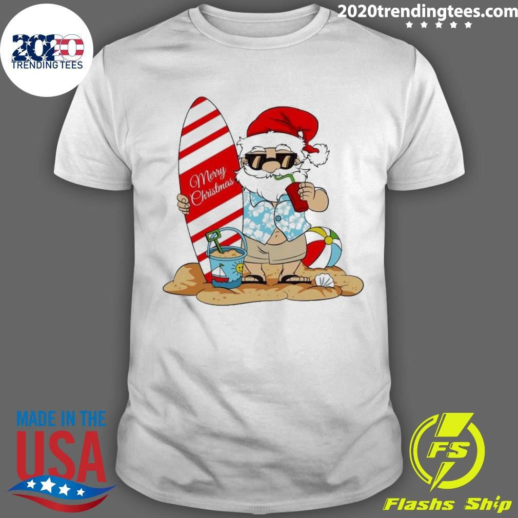 Official Santa In The Beach Merry Christmas - Adult & Kids T-Shirts, Sweatshirts & Hoodies apparel design preview 1