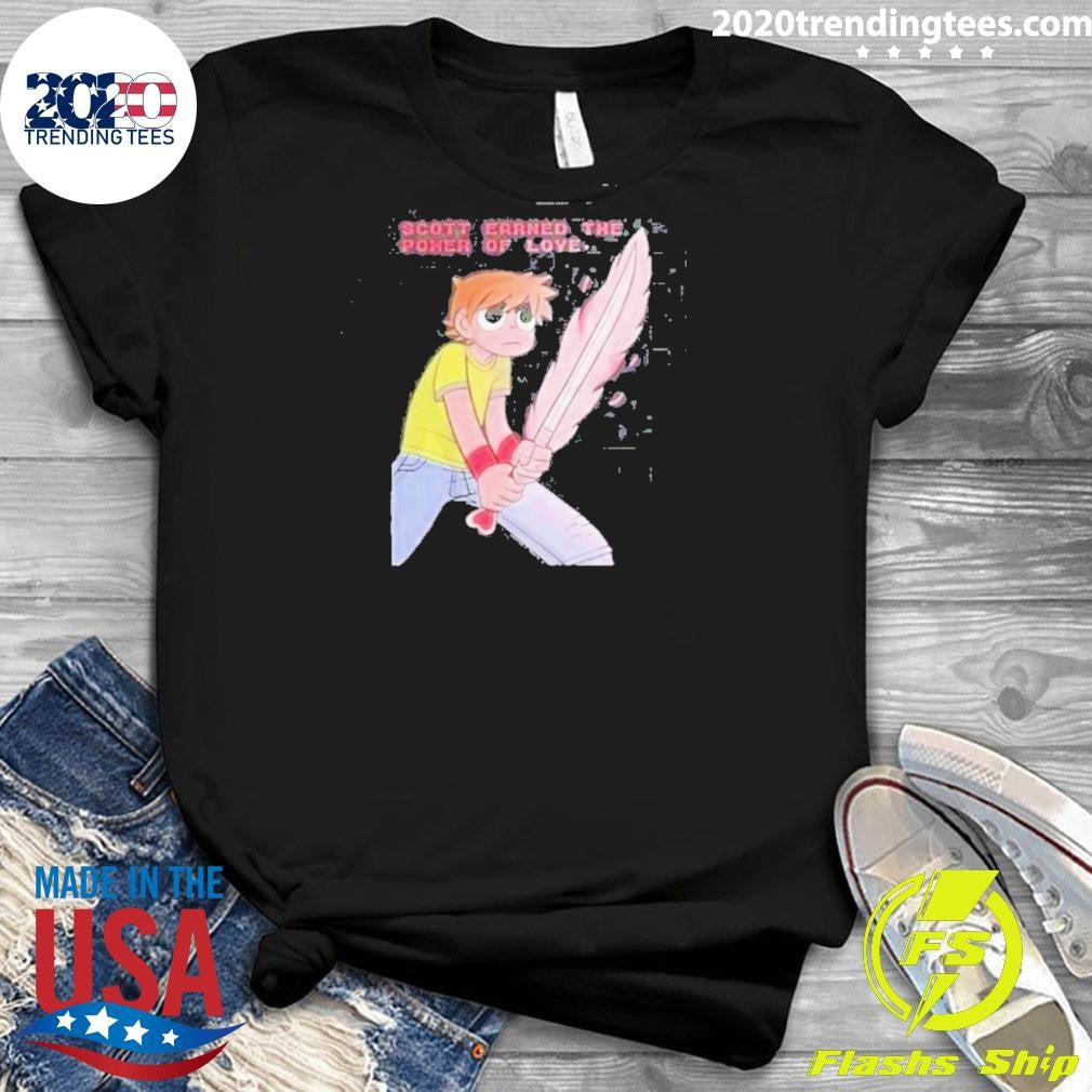 Official Scott Earned The Power Of Love Pilgrim Vs - Adult & Kids T-Shirts, Sweatshirts & Hoodies apparel design preview 3