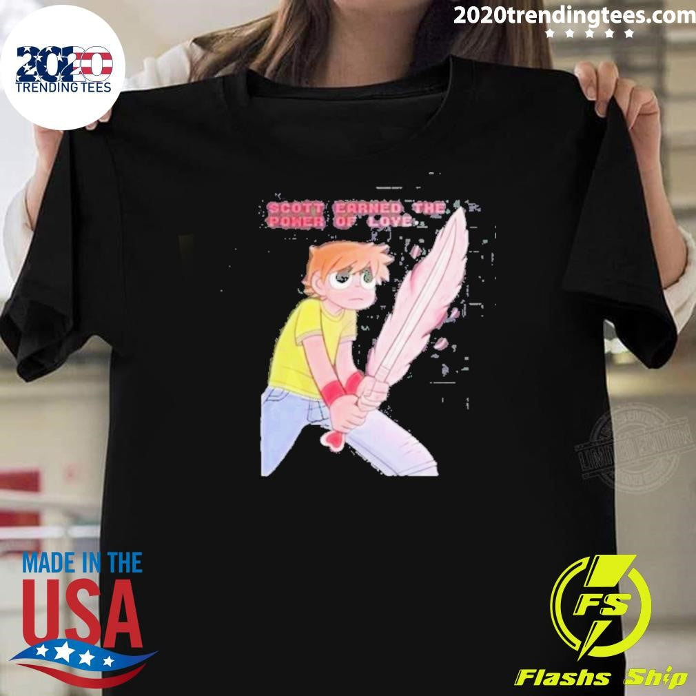 Official Scott Earned The Power Of Love Pilgrim Vs - Adult & Kids T-Shirts, Sweatshirts & Hoodies apparel design preview 1