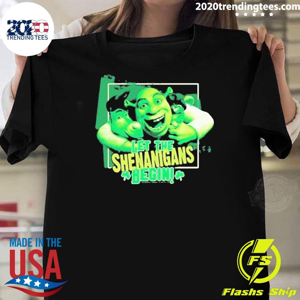 Official Shrek Mad Engine Let the Shenanigans Begin - Adult & Kids T-Shirts, Sweatshirts & Hoodies apparel design preview 1