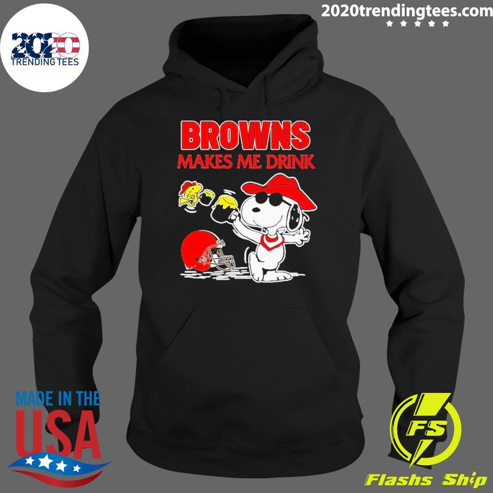 Official Snoopy And Woodstock Cleveland Browns Makes - Adult & Kids T-Shirts, Sweatshirts & Hoodies apparel design preview 2