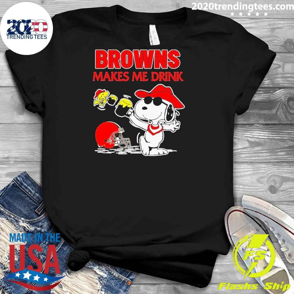 Official Snoopy And Woodstock Cleveland Browns Makes - Adult & Kids T-Shirts, Sweatshirts & Hoodies apparel design preview 3