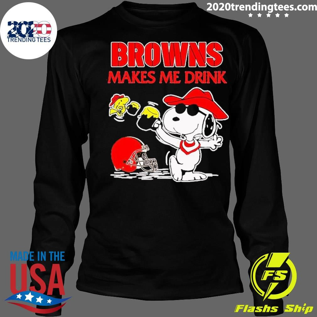 Official Snoopy And Woodstock Cleveland Browns Makes - Adult & Kids T-Shirts, Sweatshirts & Hoodies apparel design preview 4