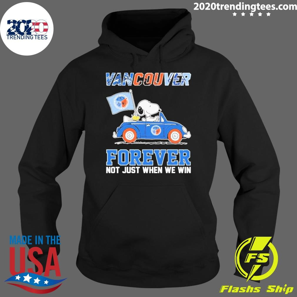Official Snoopy And Woodstock On Car Vancouver Sports - Adult & Kids T-Shirts, Sweatshirts & Hoodies apparel design preview 2