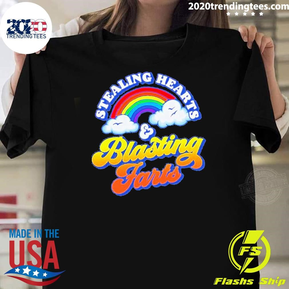 Official Stealing Hearts Blasting Farts Funny Rainbow - Adult & Kids T-Shirts, Sweatshirts & Hoodies apparel design preview 1