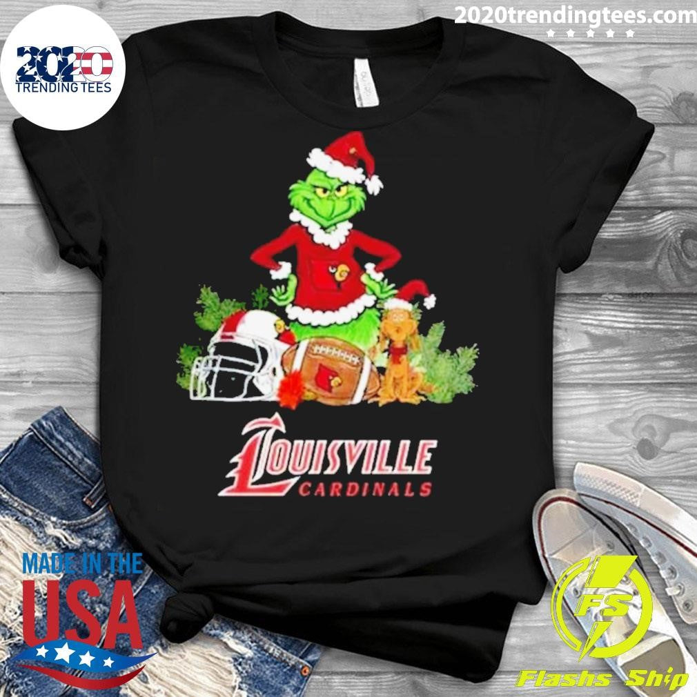 Official The Grinch Louisville Cardinals Football - Adult & Kids T-Shirts, Sweatshirts & Hoodies apparel design preview 3