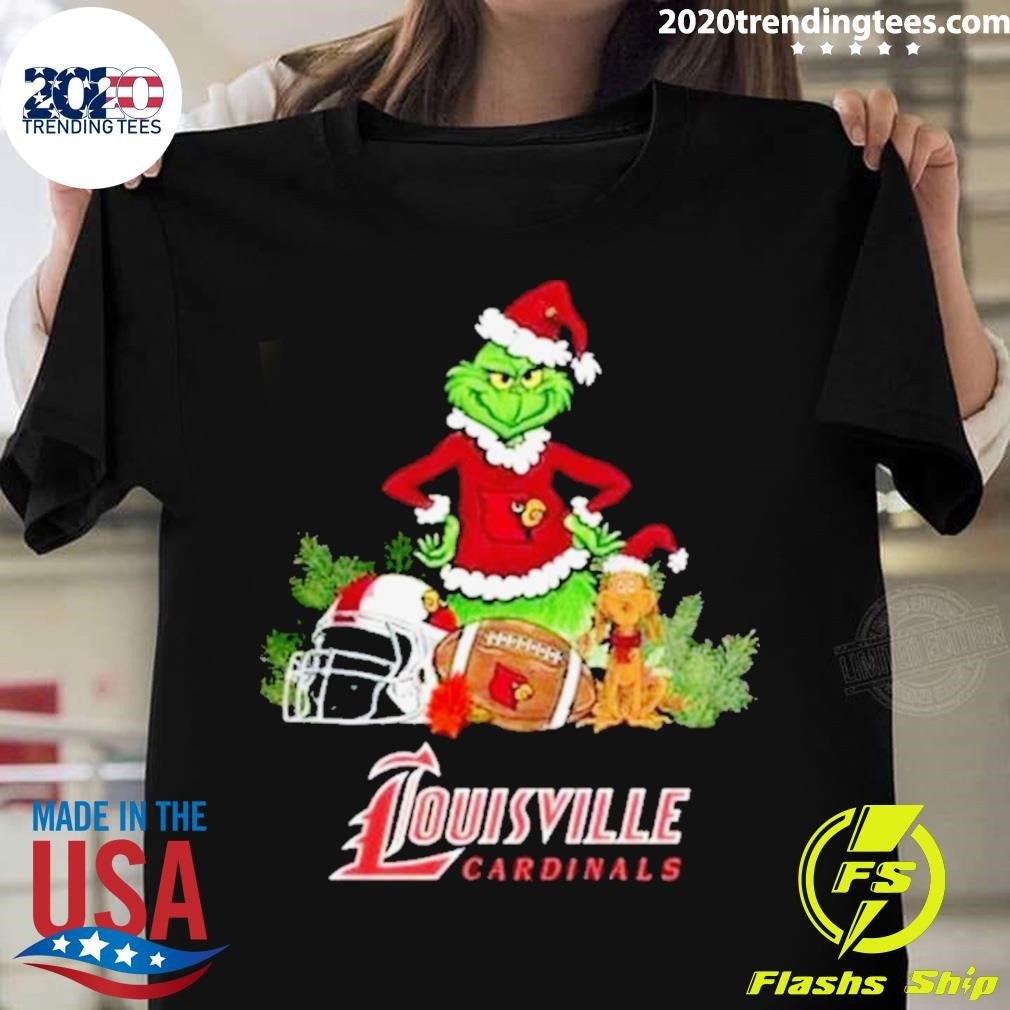 Official The Grinch Louisville Cardinals Football - Adult & Kids T-Shirts, Sweatshirts & Hoodies apparel design preview 1