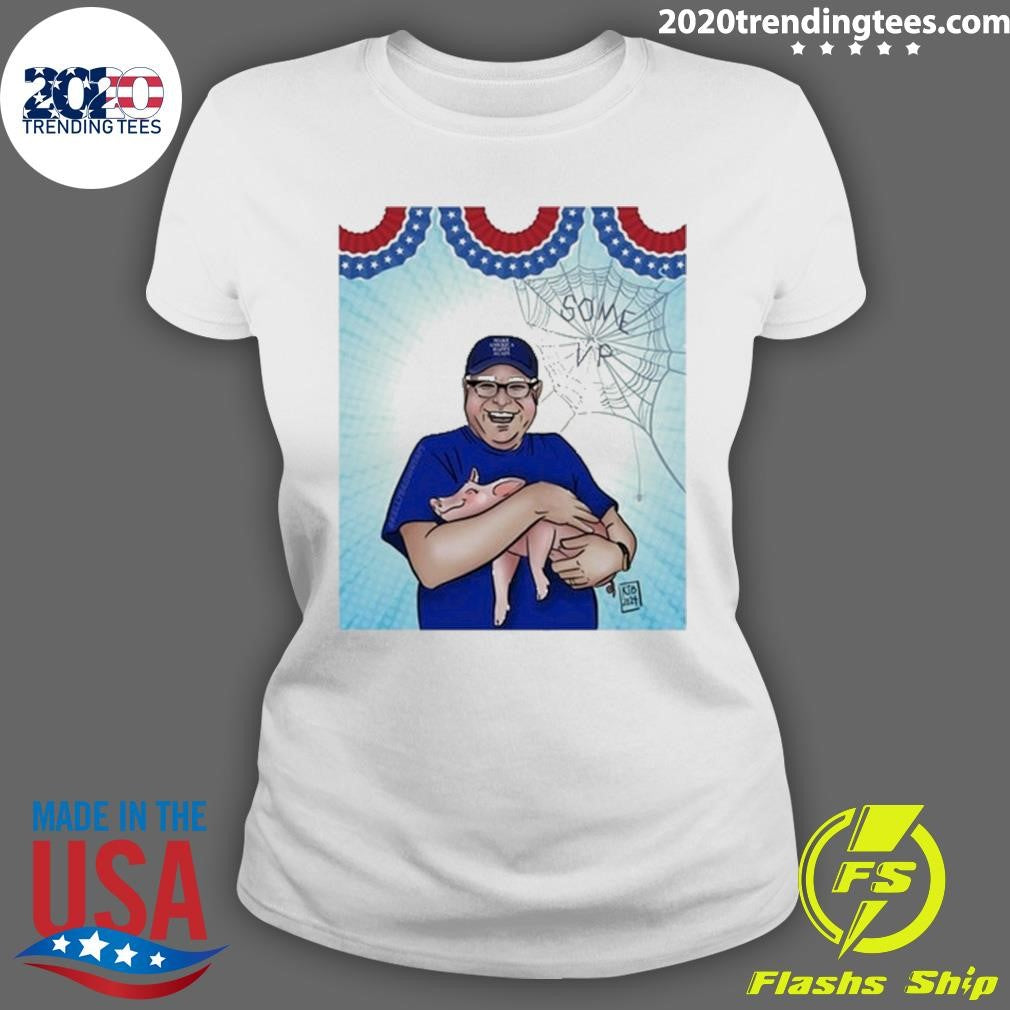 Official Tim Walz Hugs Pig Make America Happy Again - Adult & Kids T-Shirts, Sweatshirts & Hoodies apparel design preview 3