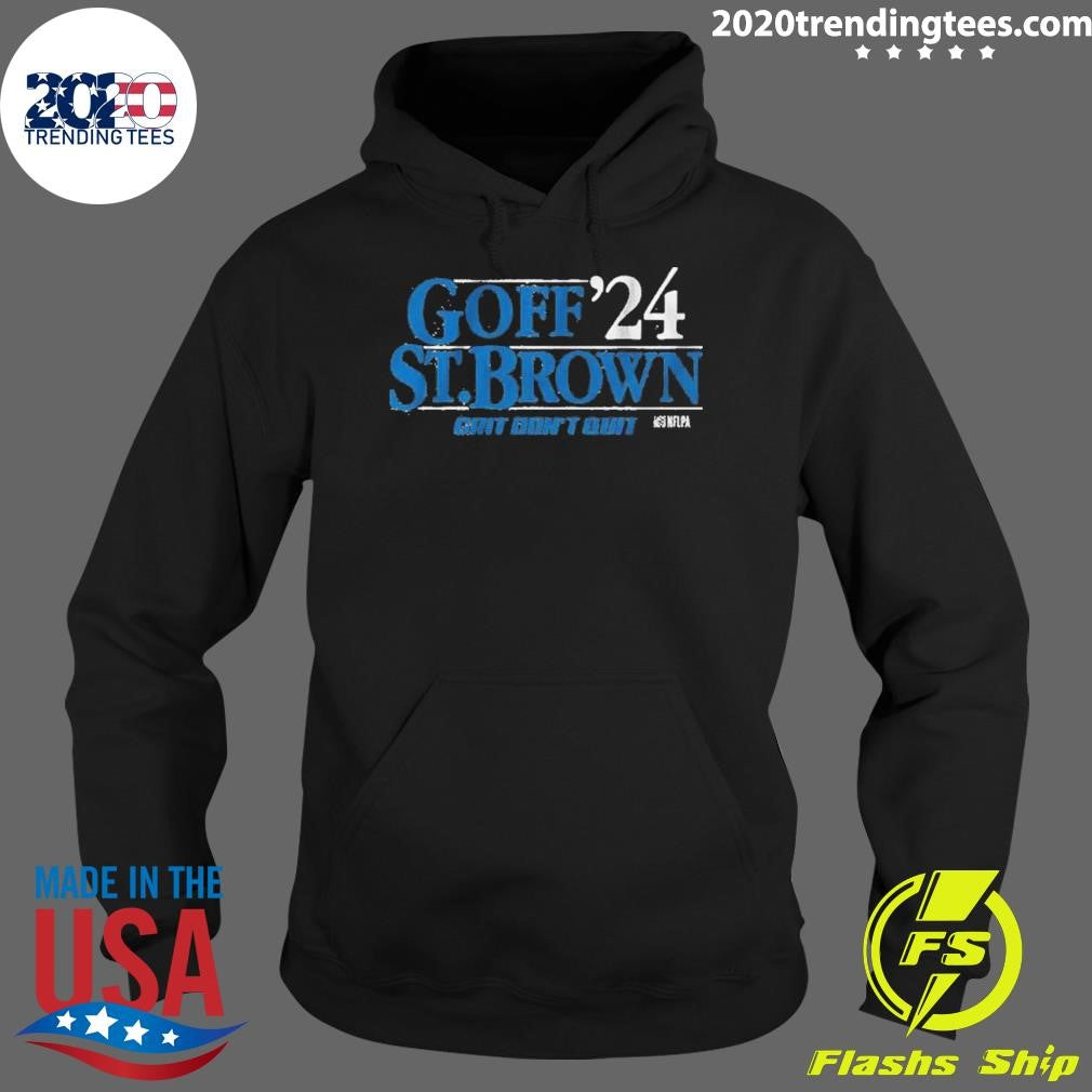Official goff-st. Brown '24 Grit Don't Quit - Adult & Kids T-Shirts, Sweatshirts & Hoodies apparel design preview 2