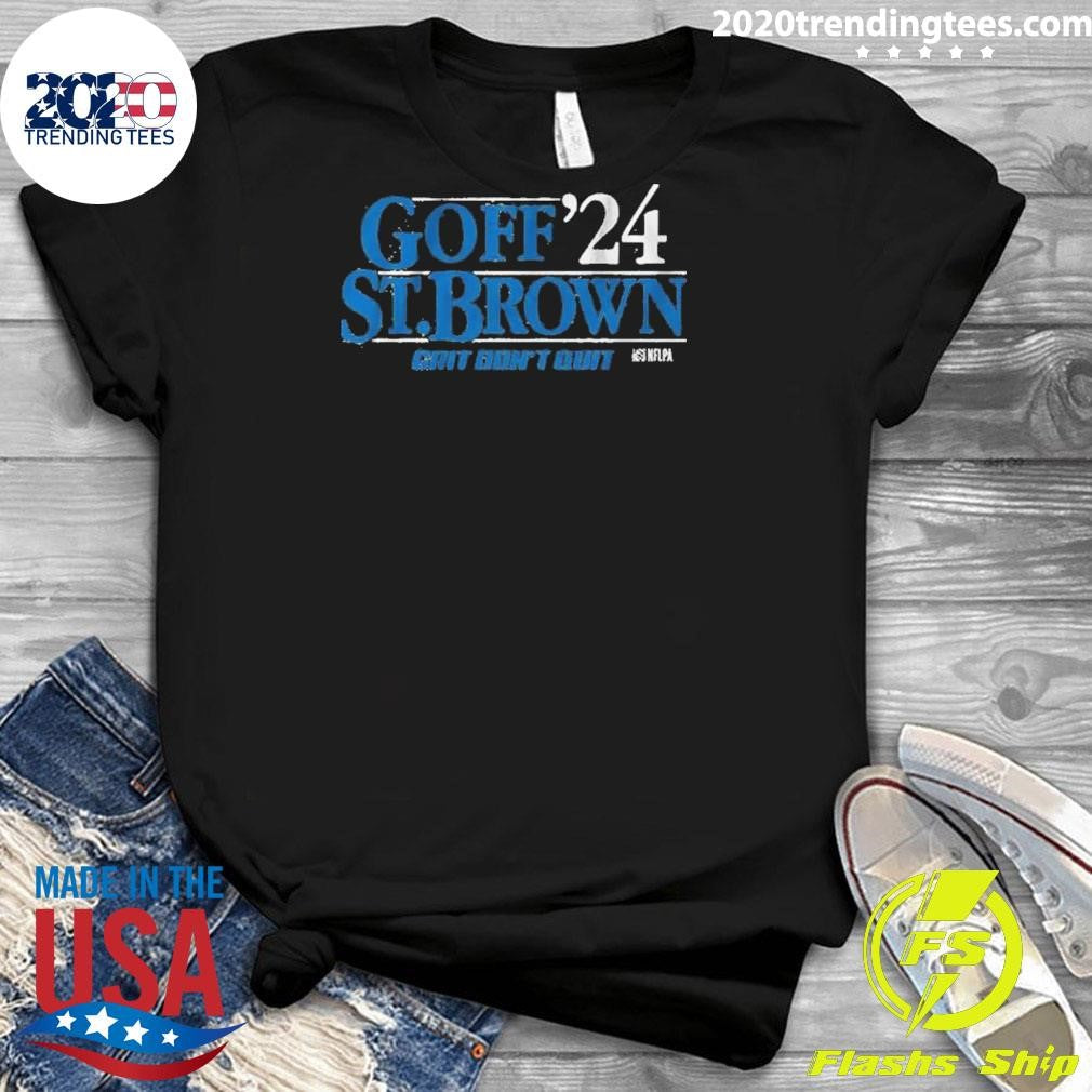 Official goff-st. Brown '24 Grit Don't Quit - Adult & Kids T-Shirts, Sweatshirts & Hoodies apparel design preview 3