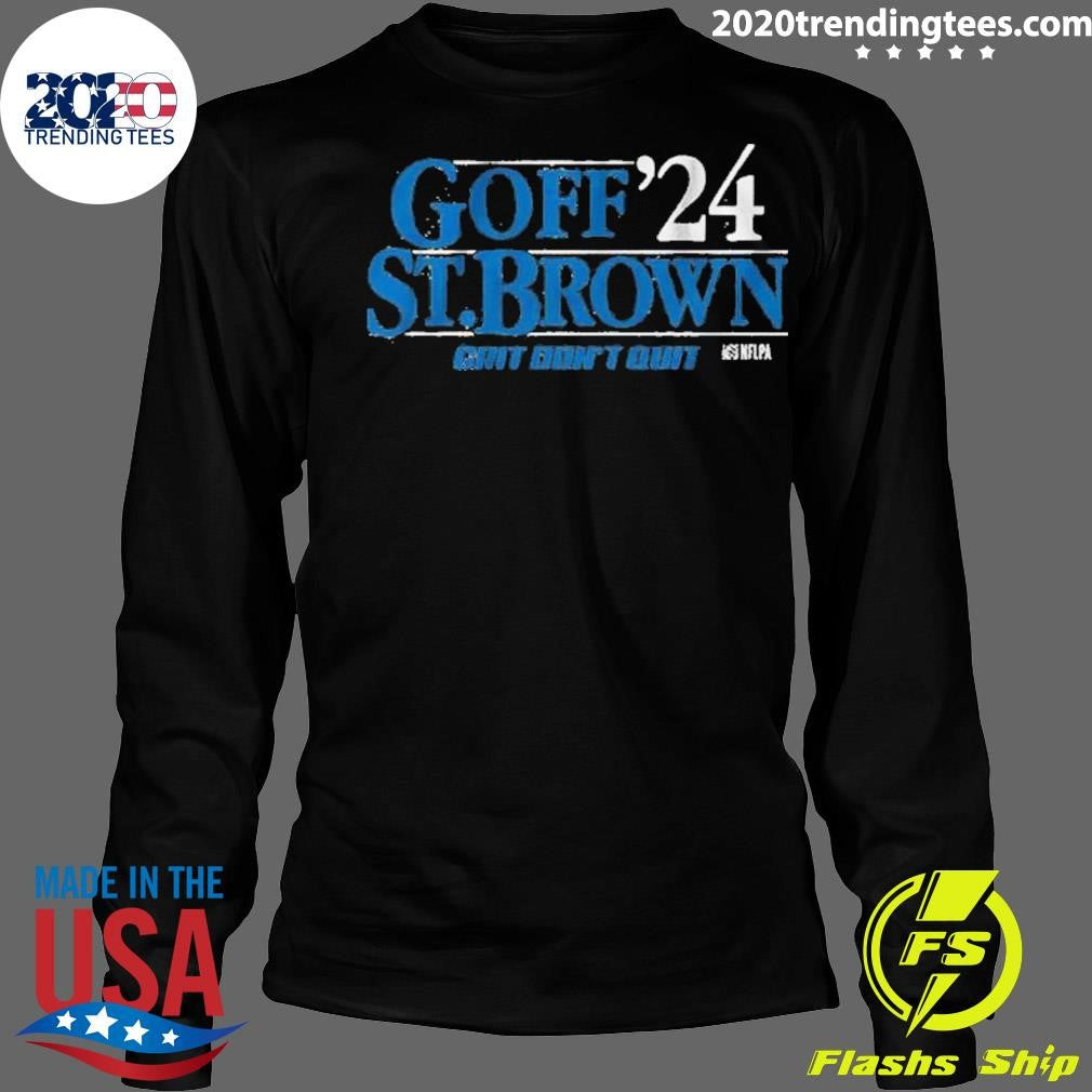 Official goff-st. Brown '24 Grit Don't Quit - Adult & Kids T-Shirts, Sweatshirts & Hoodies apparel design preview 4