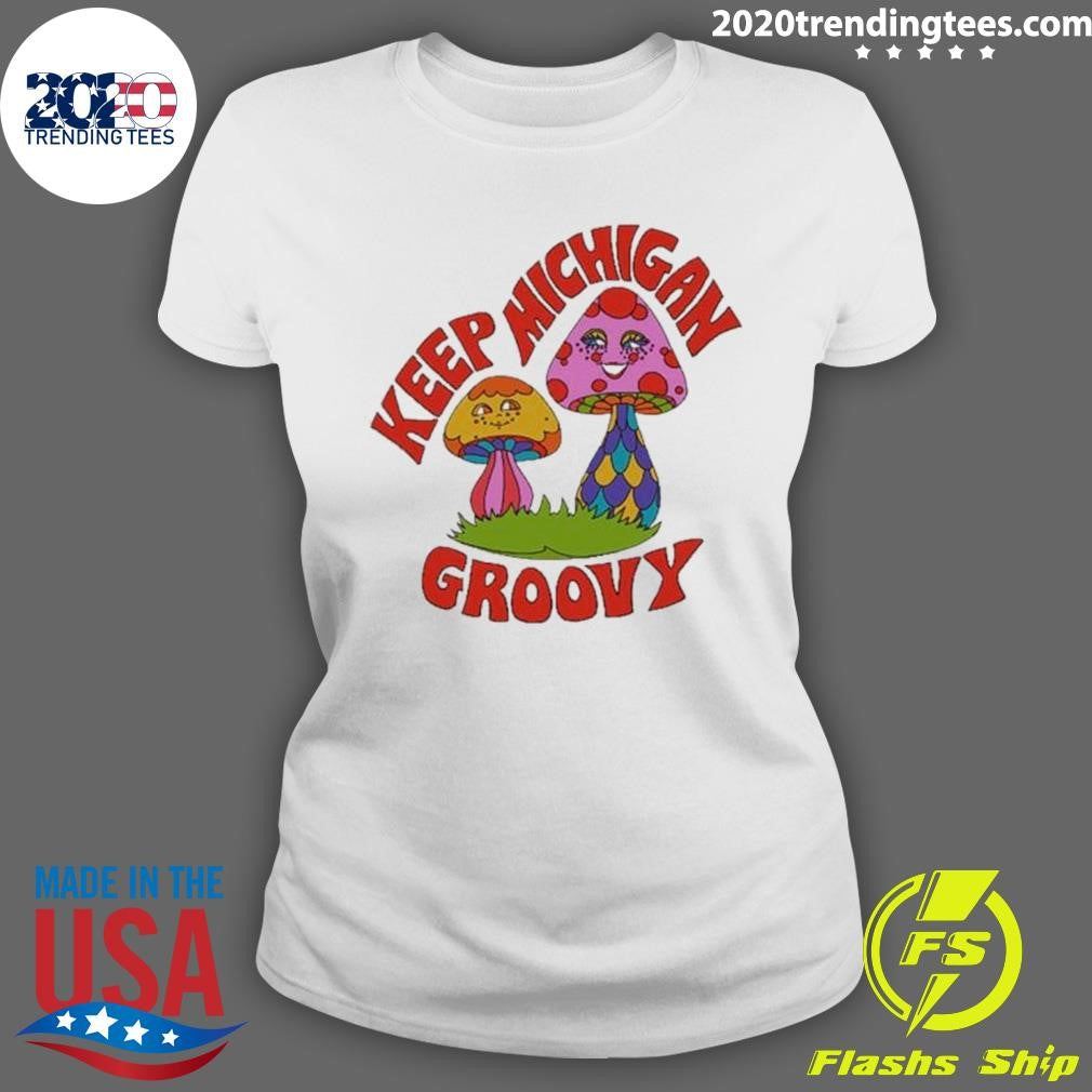 Official keep Michigan Groovy - Adult & Kids T-Shirts, Sweatshirts & Hoodies apparel design preview 3