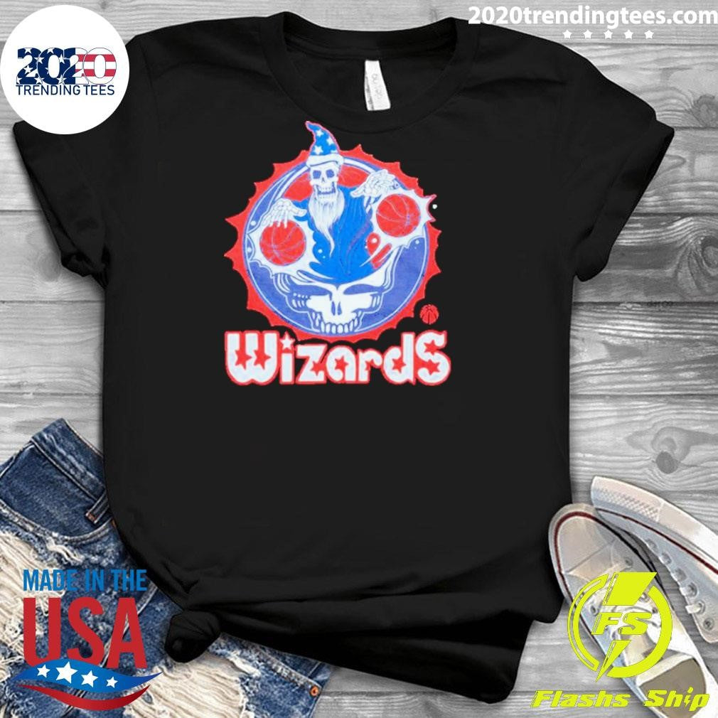Official nBA x Grateful Dead Wizards Skull - Adult & Kids T-Shirts, Sweatshirts & Hoodies apparel design preview 3