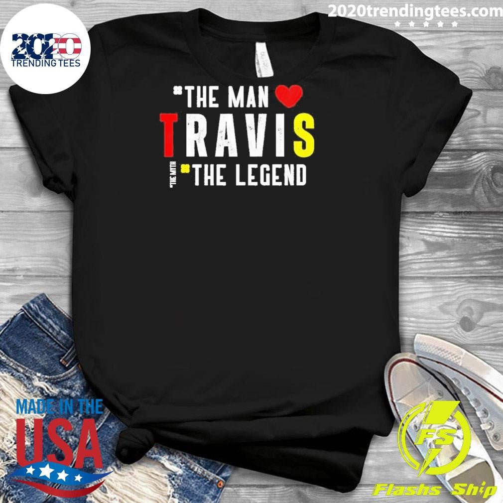 Official travis Kelce The Myth, Legend - Adult & Kids T-Shirts, Sweatshirts & Hoodies apparel design preview 3
