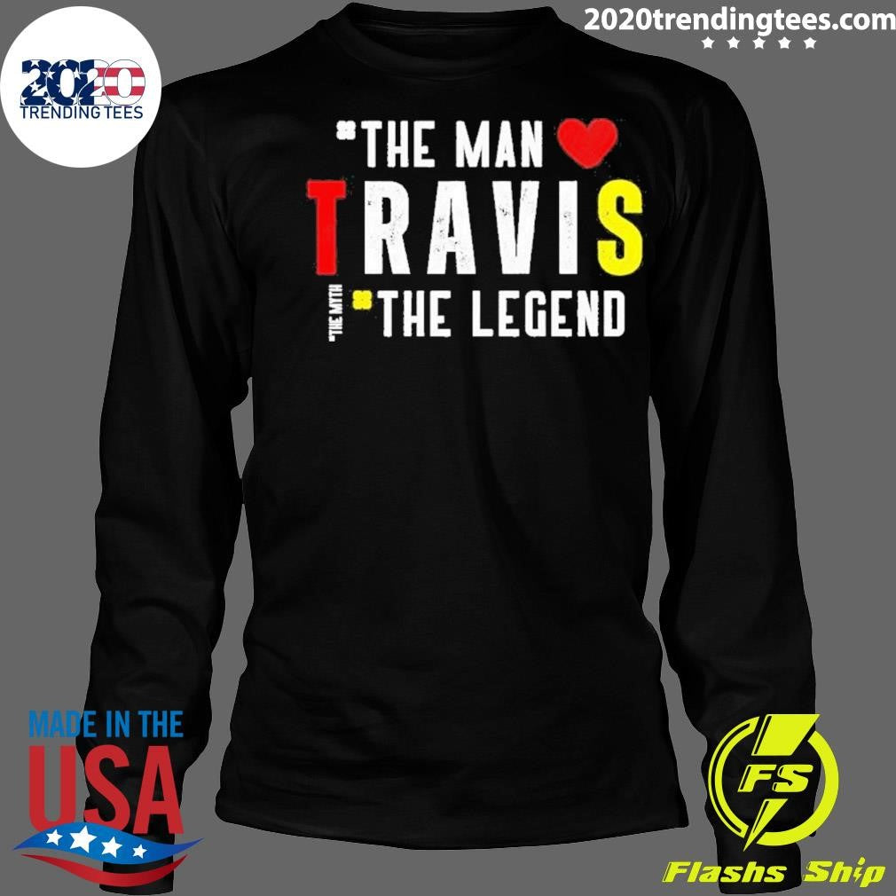 Official travis Kelce The Myth, Legend - Adult & Kids T-Shirts, Sweatshirts & Hoodies apparel design preview 4
