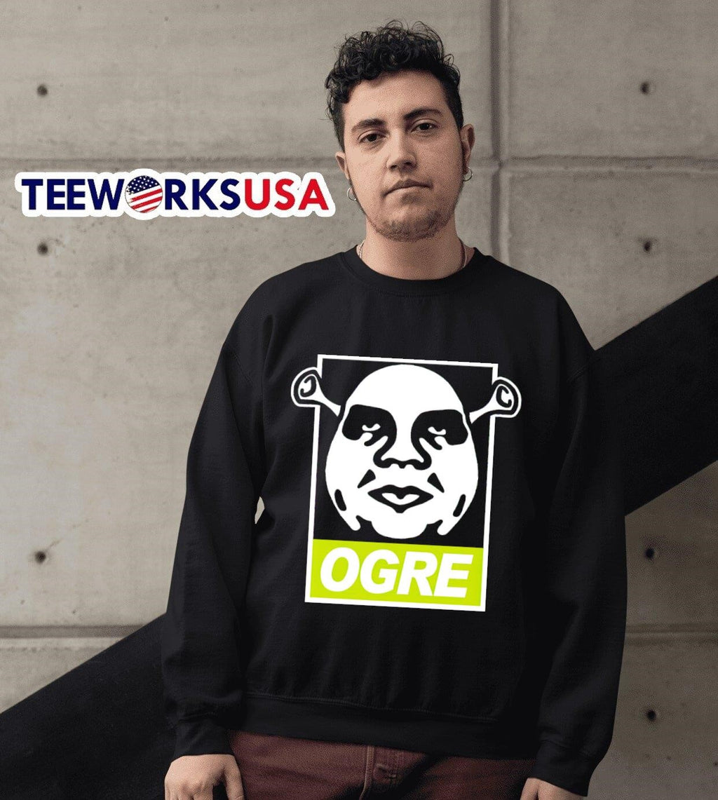 Ogre Shrek Obey logo parody - Adult & Kids T-Shirts, Sweatshirts & Hoodies apparel design preview 3
