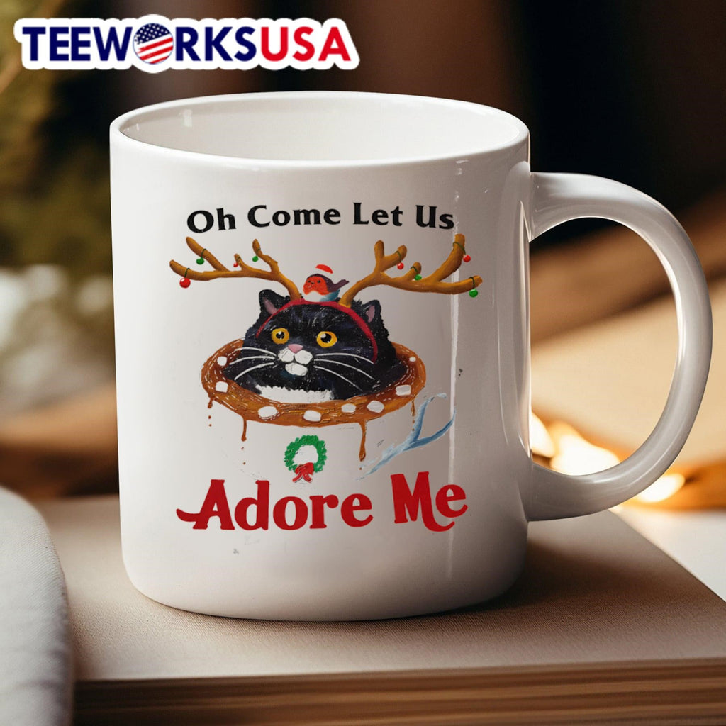 Oh come let us adore me black cat - Adult & Kids T-Shirts, Sweatshirts & Hoodies apparel design preview 4