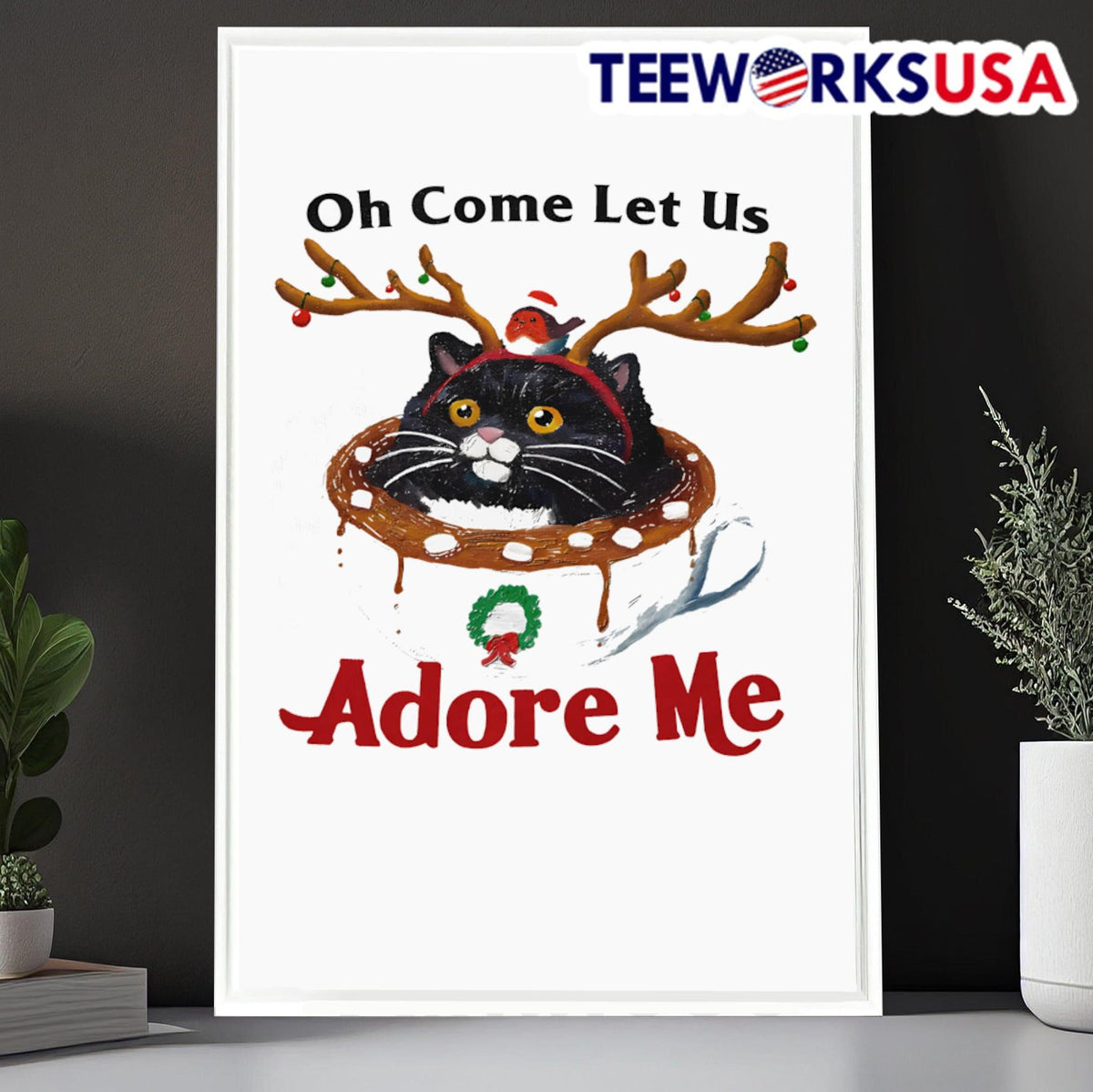 Oh come let us adore me black cat - Adult & Kids T-Shirts, Sweatshirts & Hoodies apparel design preview 6