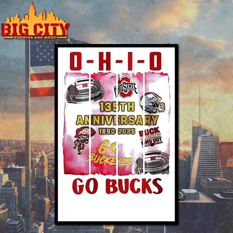 Ohio State Buckeyes 135th Anniversary 1890 2025 Go - Adult & Kids T-Shirts, Sweatshirts & Hoodies apparel design preview 4